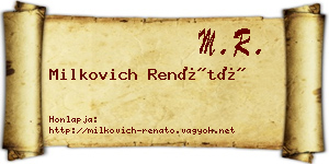 Milkovich Renátó névjegykártya