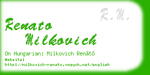 renato milkovich business card